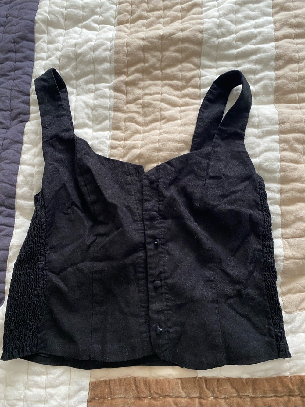 Old Navy Black Tank Top with Button Front